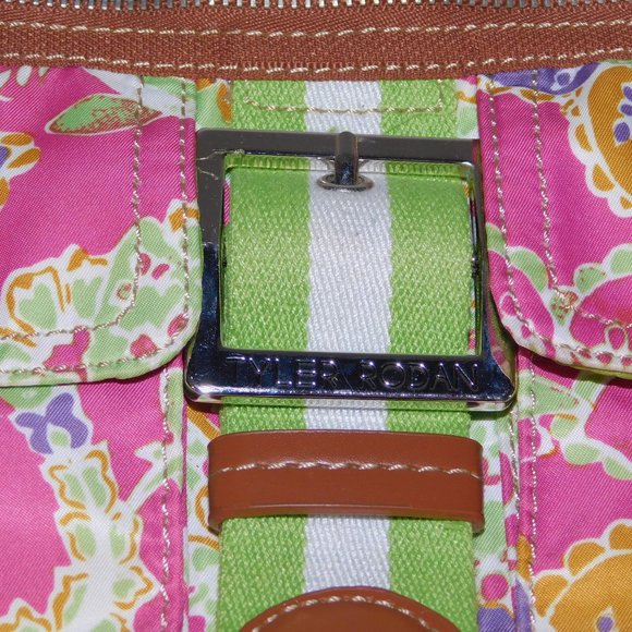 Tyler Rodan Womens Floral Pink Green Purple Purse Shoulder Bag Handbag - Picture 3 of 11